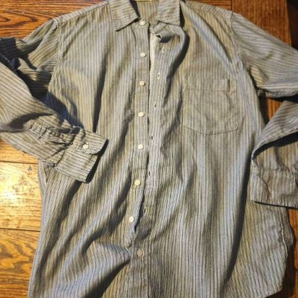 CP Shades Tops - CP Shades blue&white striped corduroy button down shirt sz Small